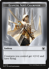 Warrior // Elspeth, Sun's Champion Emblem Double-Sided Token [March of the Machine Commander Tokens] | Good Games Morley