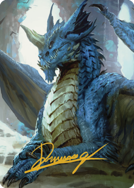 Young Blue Dragon Art Card (Gold-Stamped Signature) [Commander Legends: Battle for Baldur's Gate Art Series] | Good Games Morley