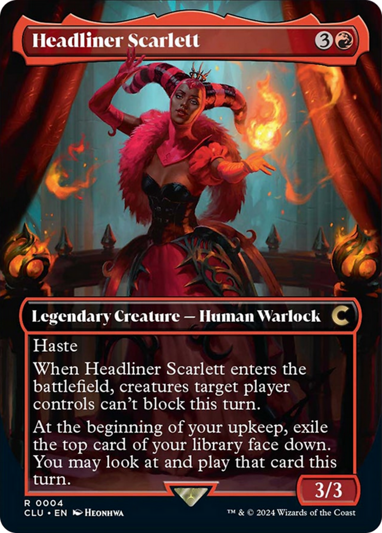 Headliner Scarlett (Borderless) [Ravnica: Clue Edition] | Good Games Morley
