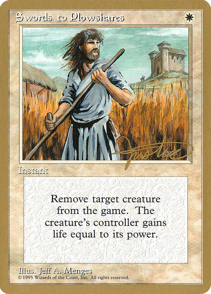 Swords to Plowshares (Mark Justice) [Pro Tour Collector Set] | Good Games Morley