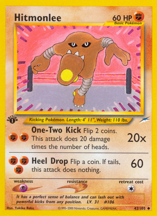 Hitmonlee (42/105) [Neo Destiny 1st Edition] | Good Games Morley