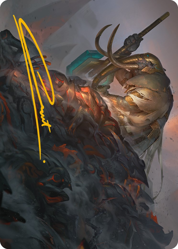 Against All Odds Art Card (Gold-Stamped Signature) [Phyrexia: All Will Be One Art Series] | Good Games Morley