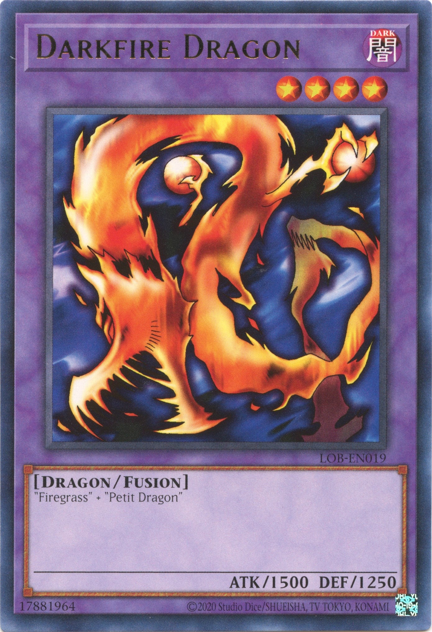 Darkfire Dragon (25th Anniversary) [LOB-EN019] Rare | Good Games Morley