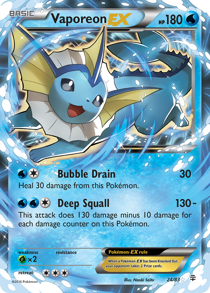 Vaporeon EX (24/83) [XY: Generations] | Good Games Morley