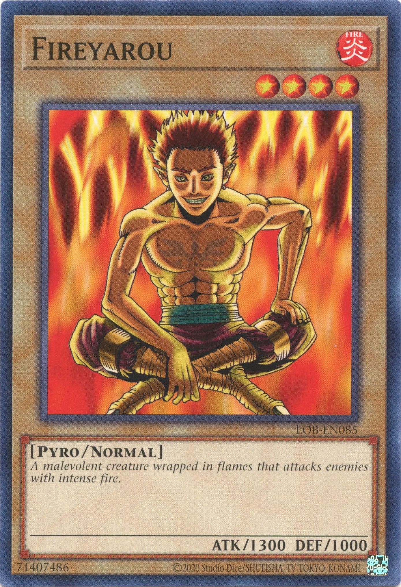 Fireyarou (25th Anniversary) [LOB-EN085] Common | Good Games Morley