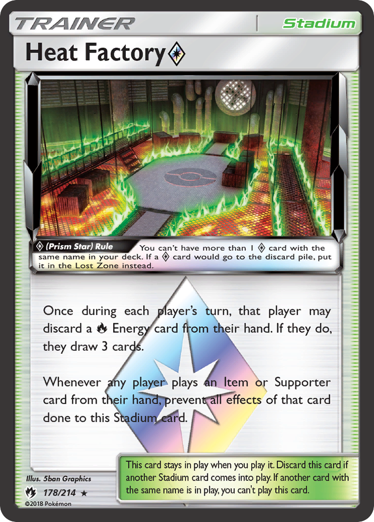 Heat Factory (178/214) (Prism Star) [Sun & Moon: Lost Thunder] | Good Games Morley