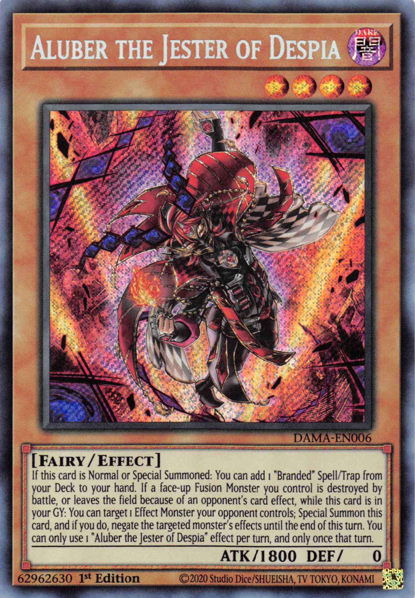 Aluber the Jester of Despia [DAMA-EN006] Secret Rare | Good Games Morley