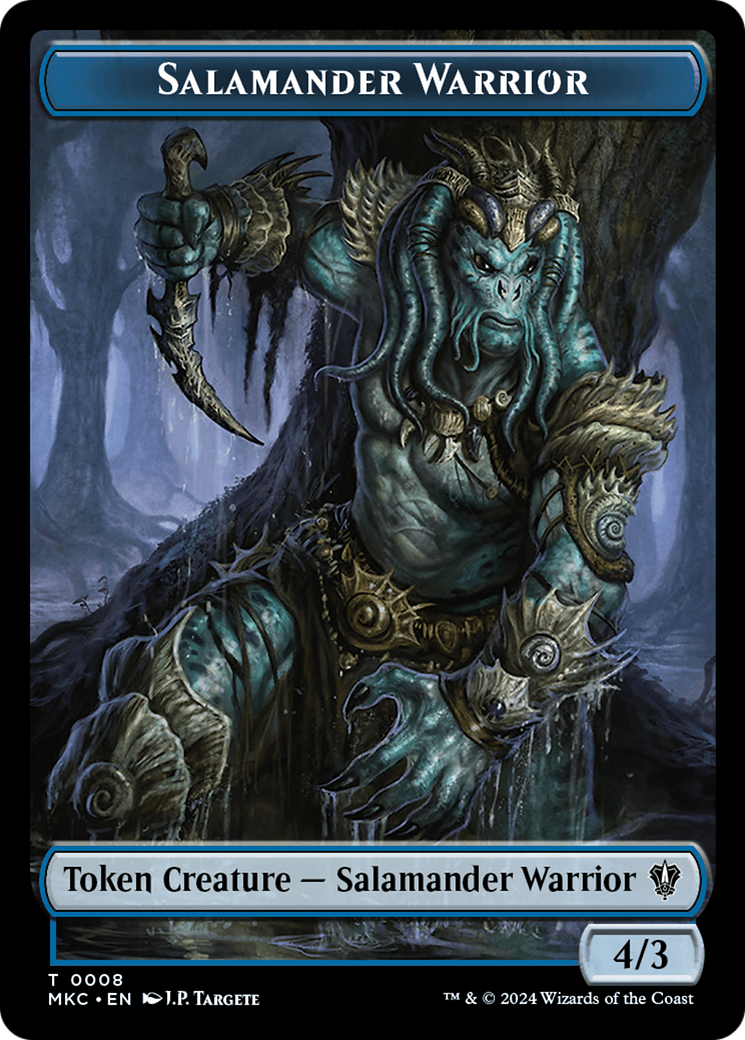 Salamander Warrior // Zombie Double-Sided Token [Murders at Karlov Manor Commander Tokens] | Good Games Morley