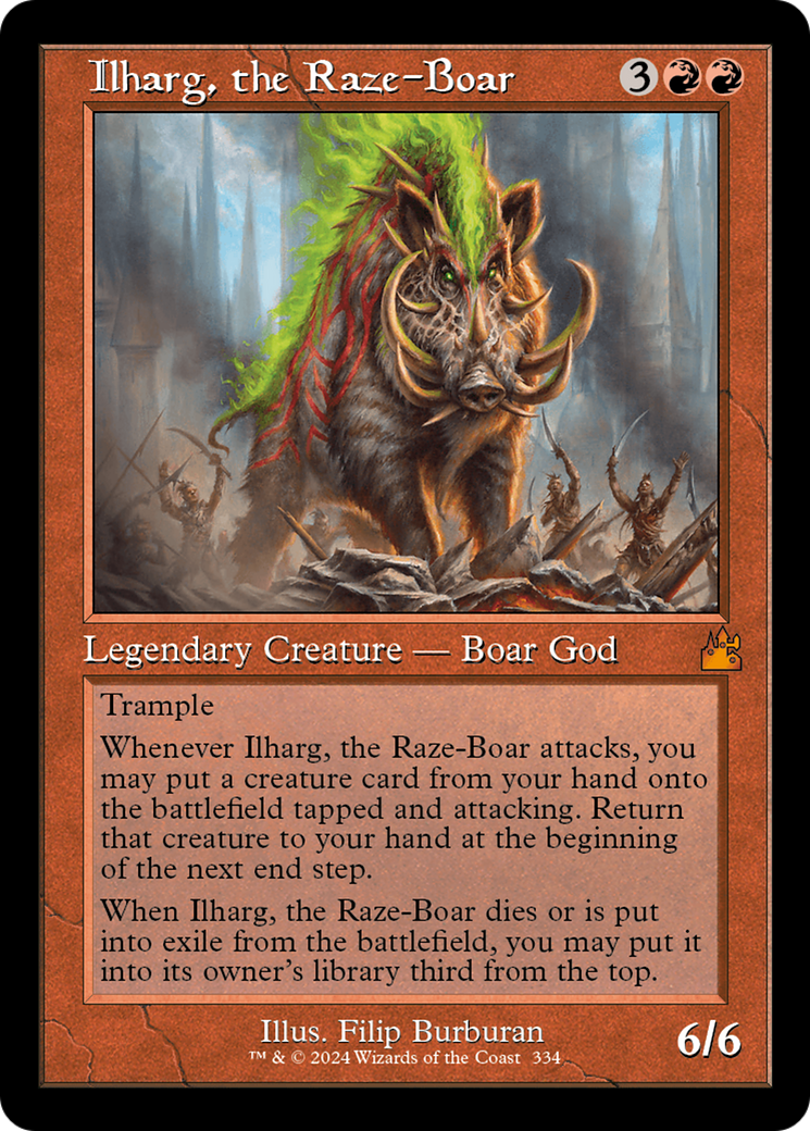 Ilharg, the Raze-Boar (Retro Frame) [Ravnica Remastered] | Good Games Morley