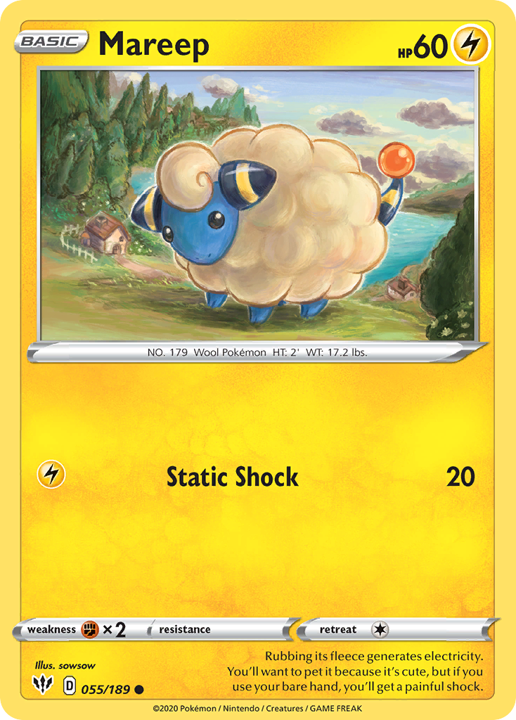 Mareep (055/189) [Sword & Shield: Darkness Ablaze] | Good Games Morley