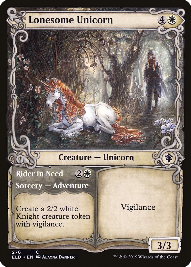 Lonesome Unicorn // Rider in Need (Showcase) [Throne of Eldraine] | Good Games Morley