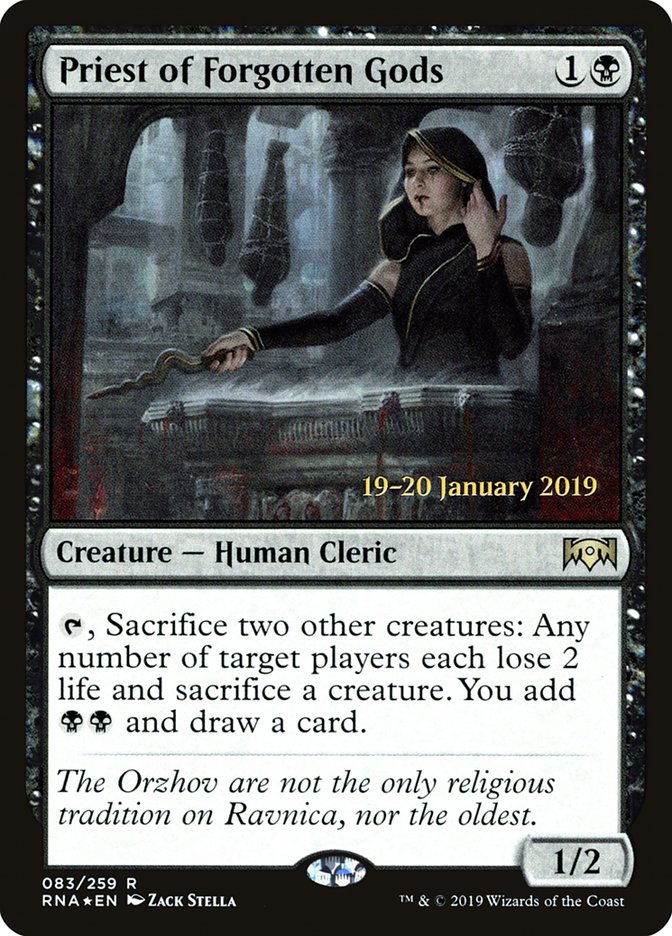 Priest of Forgotten Gods [Ravnica Allegiance Prerelease Promos] | Good Games Morley