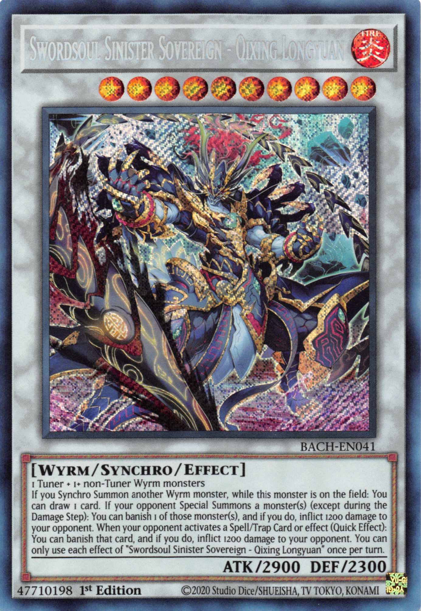 Swordsoul Sinister Sovereign - Qixing Longyuan [BACH-EN041] Secret Rare | Good Games Morley