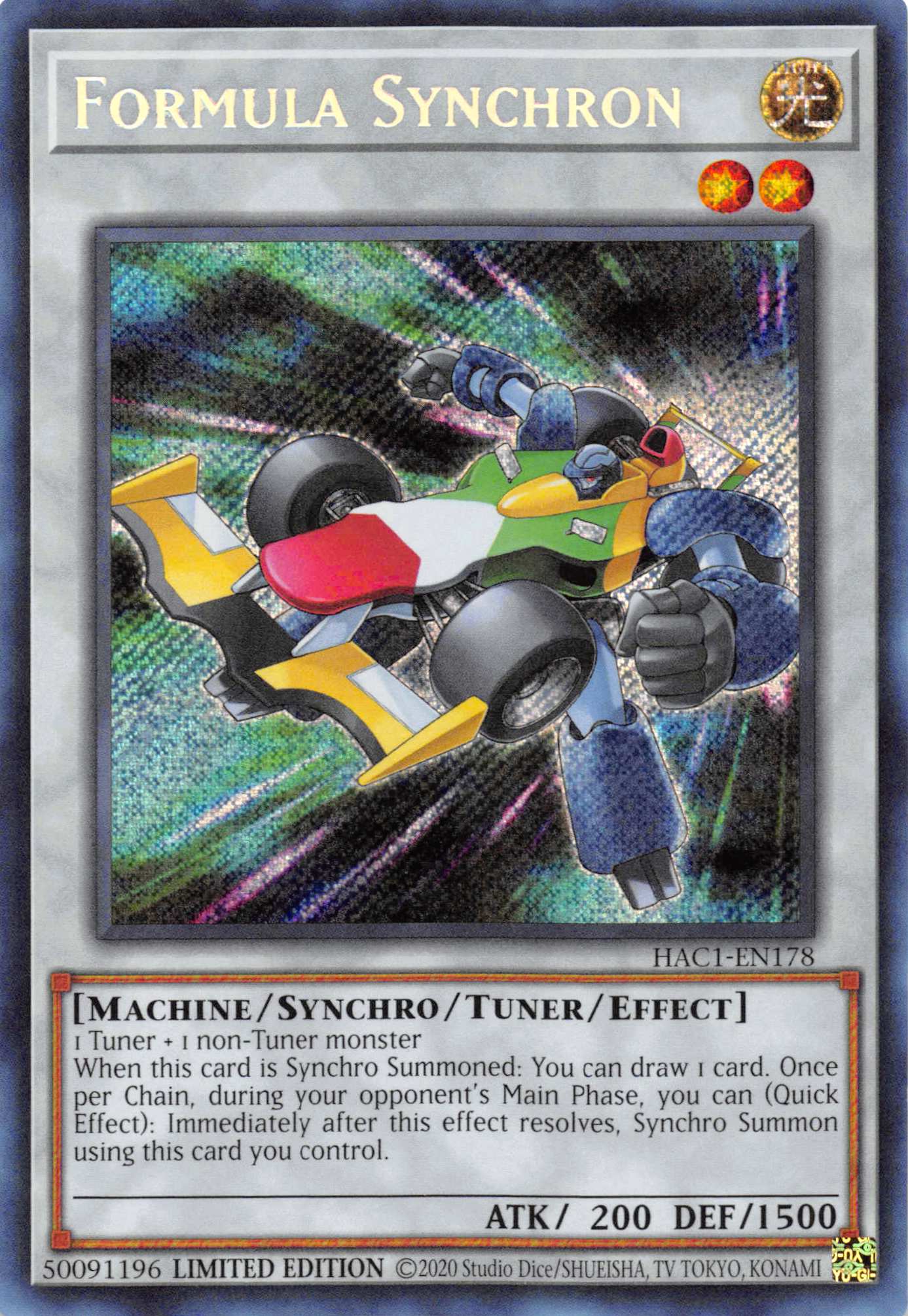 Formula Synchron [HAC1-EN178] Secret Rare | Good Games Morley