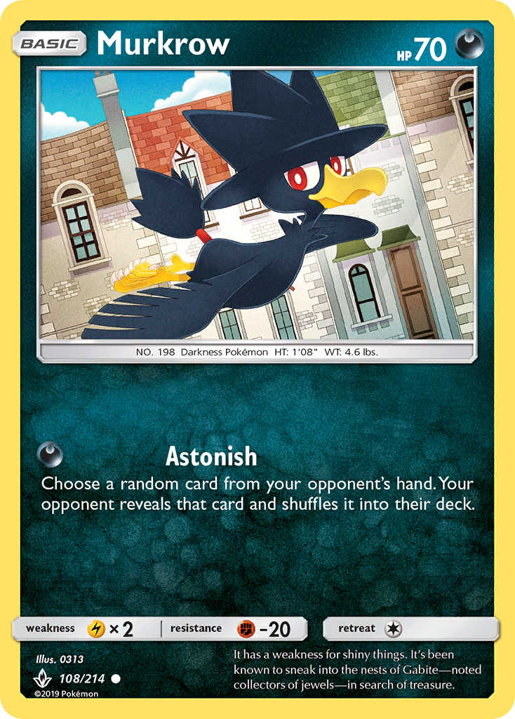 Murkrow (108/214) [Sun & Moon: Unbroken Bonds] | Good Games Morley