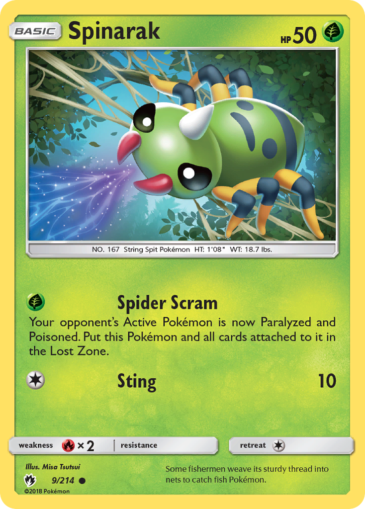 Spinarak (9/214) [Sun & Moon: Lost Thunder] | Good Games Morley