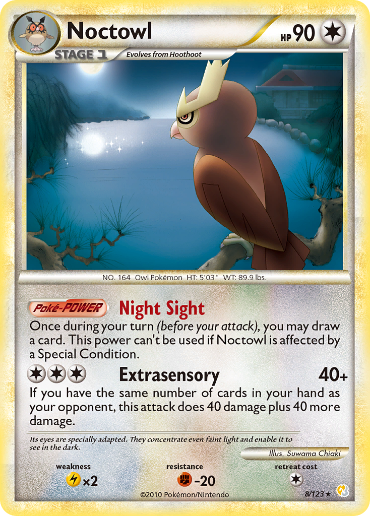 Noctowl (8/123) [HeartGold & SoulSilver: Base Set] | Good Games Morley