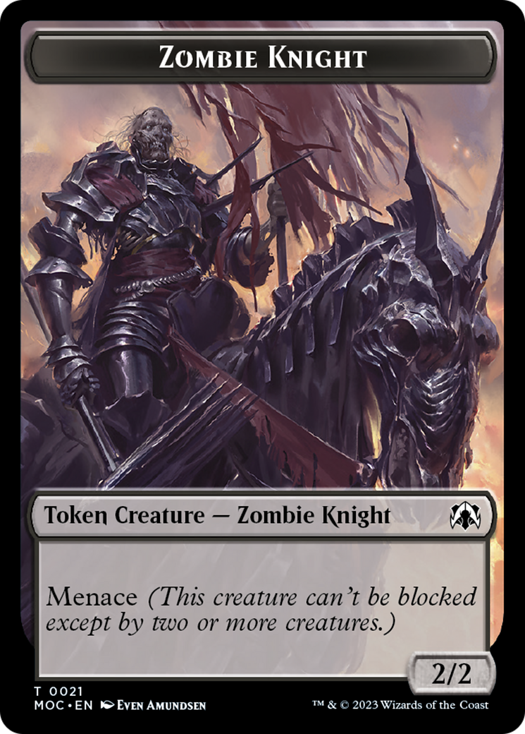 Zombie Knight // Human (6) Double-Sided Token [March of the Machine Commander Tokens] | Good Games Morley