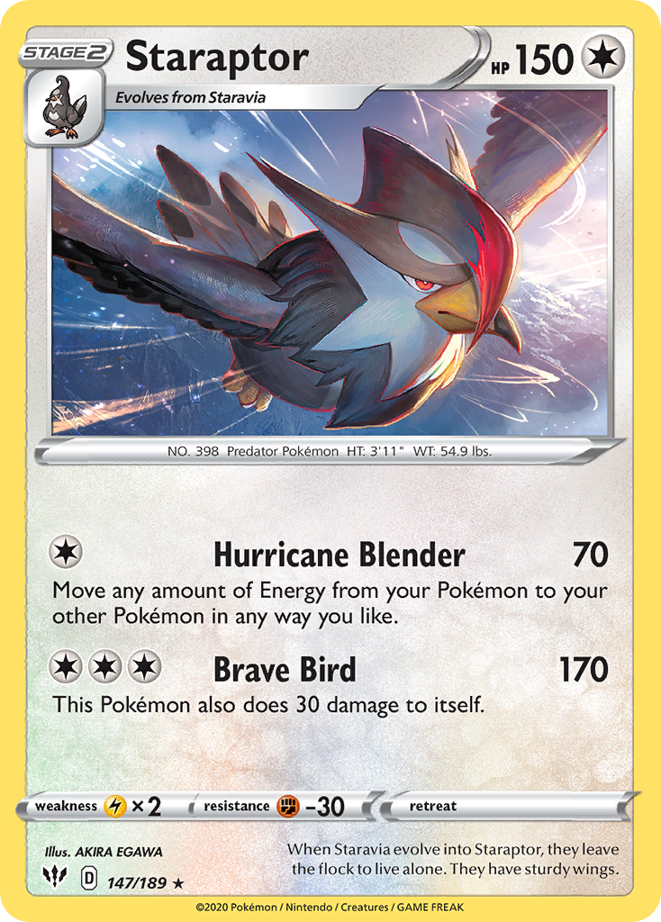 Staraptor (147/189) [Sword & Shield: Darkness Ablaze] | Good Games Morley