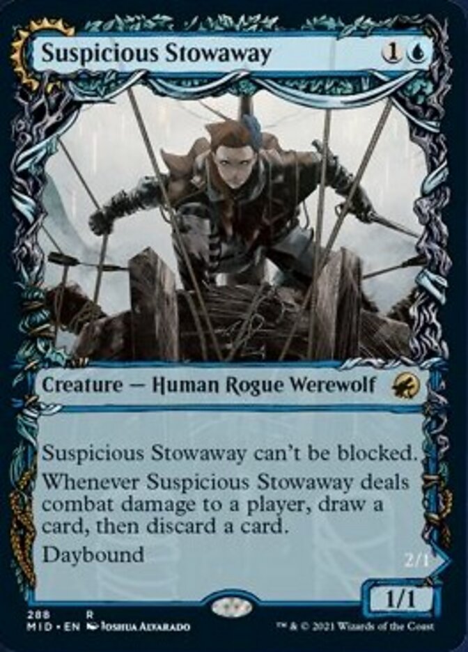 Suspicious Stowaway // Seafaring Werewolf (Showcase Equinox) [Innistrad: Midnight Hunt] | Good Games Morley