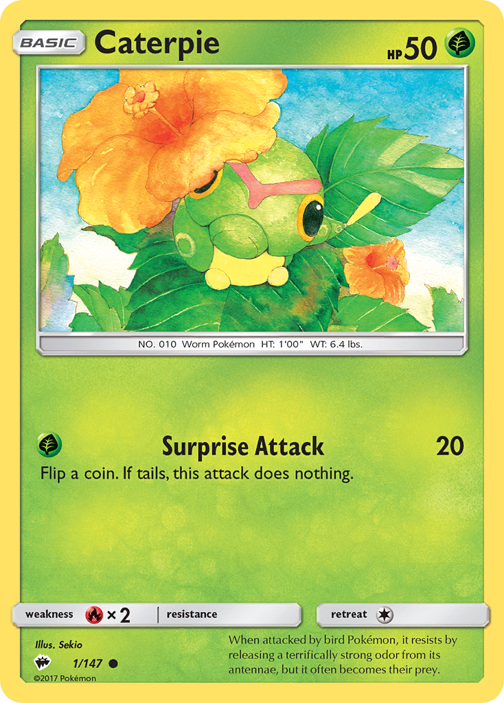 Caterpie (1/147) [Sun & Moon: Burning Shadows] | Good Games Morley
