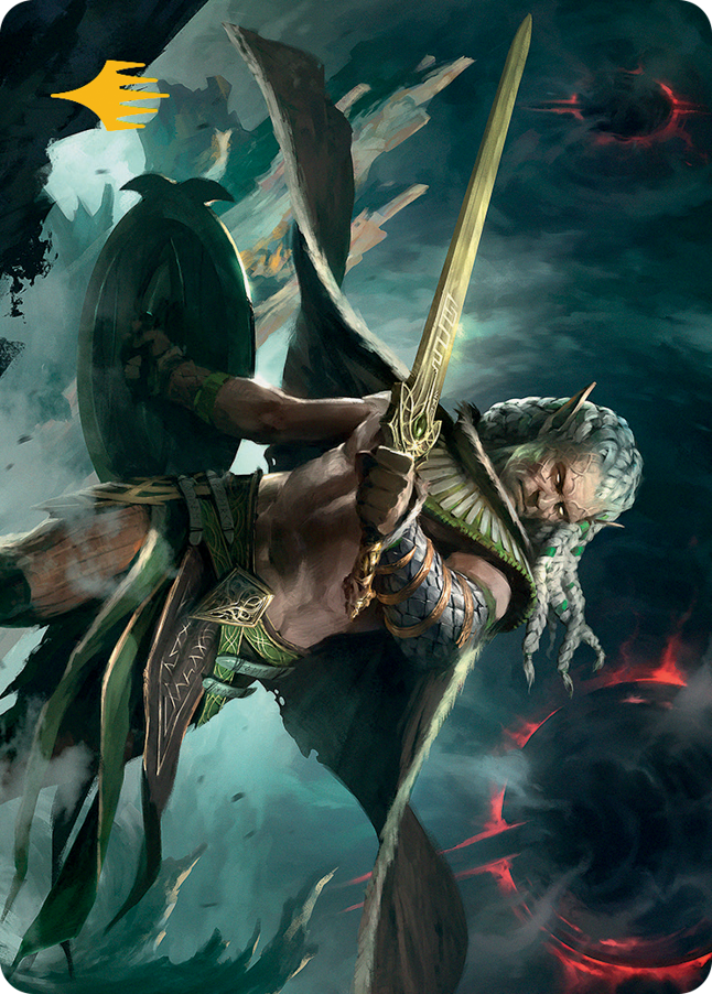 Serpent-Blade Assailant Art Card (40) (Gold-Stamped Signature) [March of the Machine Art Series] | Good Games Morley