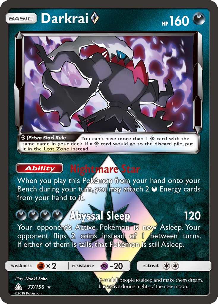 Darkrai (77/156) (Prism Star) [Sun & Moon: Ultra Prism] | Good Games Morley