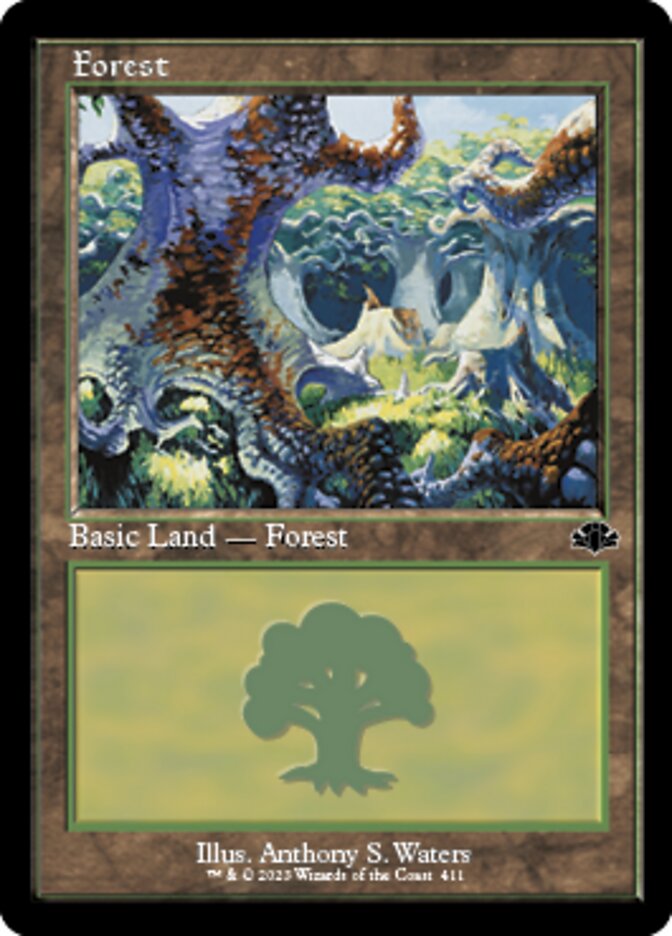 Forest (411) (Retro) [Dominaria Remastered] | Good Games Morley