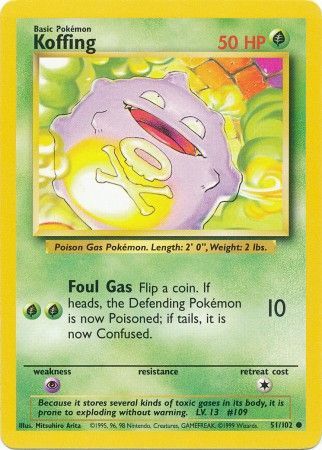 Koffing (51/102) [Base Set Unlimited] | Good Games Morley