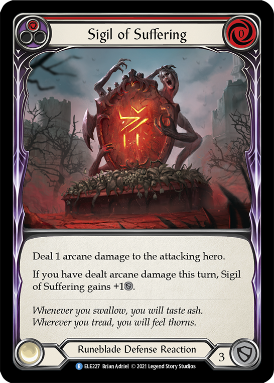 Sigil of Suffering (Red) [ELE227] (Tales of Aria)  1st Edition Rainbow Foil | Good Games Morley
