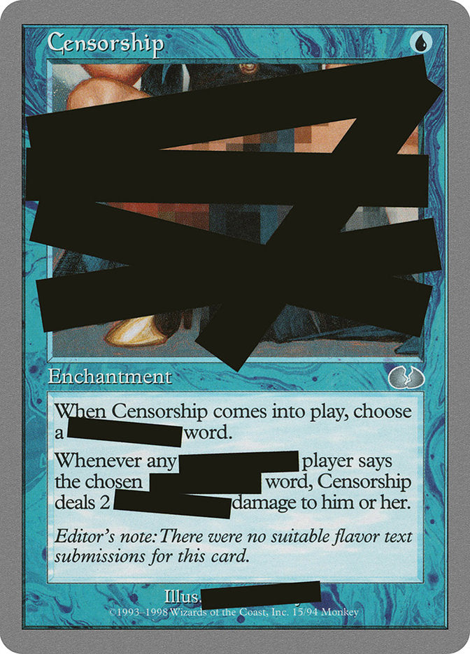 Censorship [Unglued] | Good Games Morley