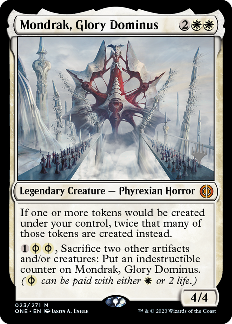 Mondrak, Glory Dominus (Promo Pack) [Phyrexia: All Will Be One Promos] | Good Games Morley