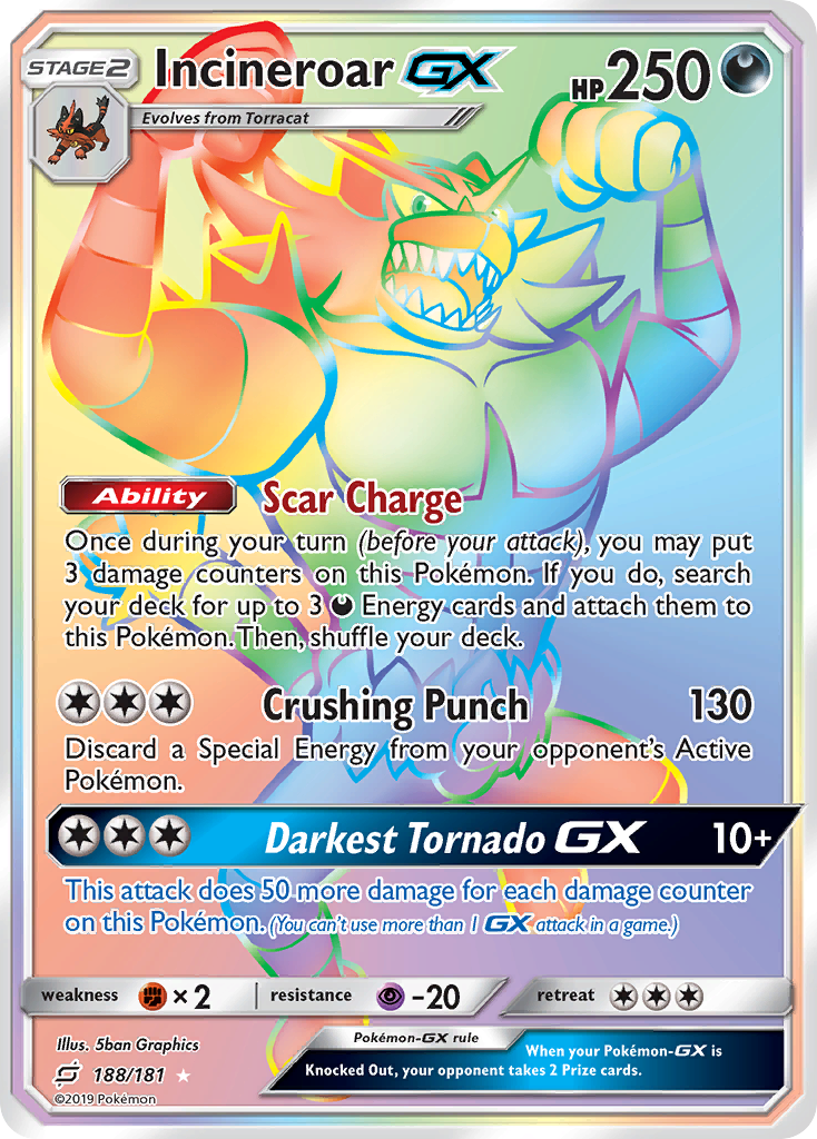 Incineroar GX (188/181) [Sun & Moon: Team Up] | Good Games Morley