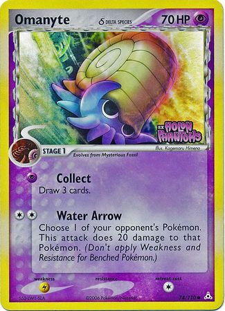 Omanyte (74/110) (Delta Species) (Stamped) [EX: Holon Phantoms] | Good Games Morley