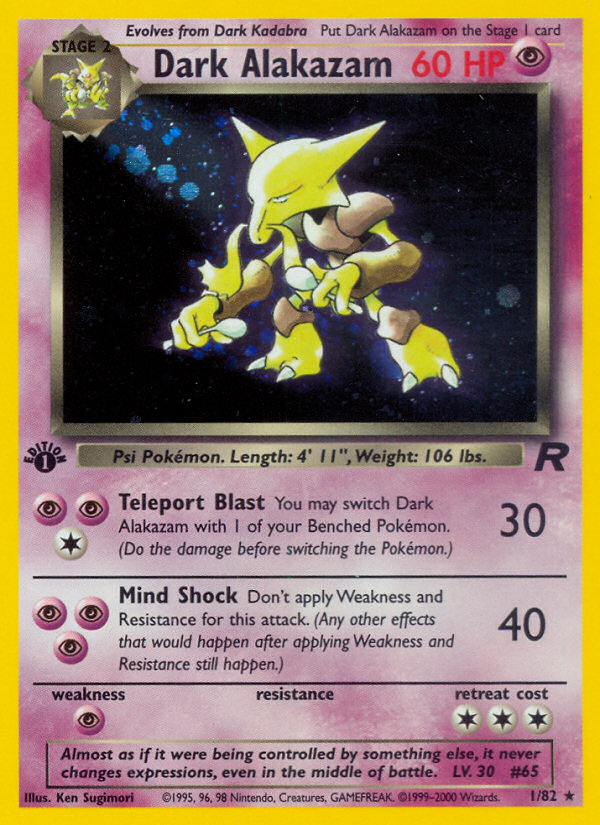 Dark Alakazam (1/82) [Team Rocket 1st Edition] | Good Games Morley