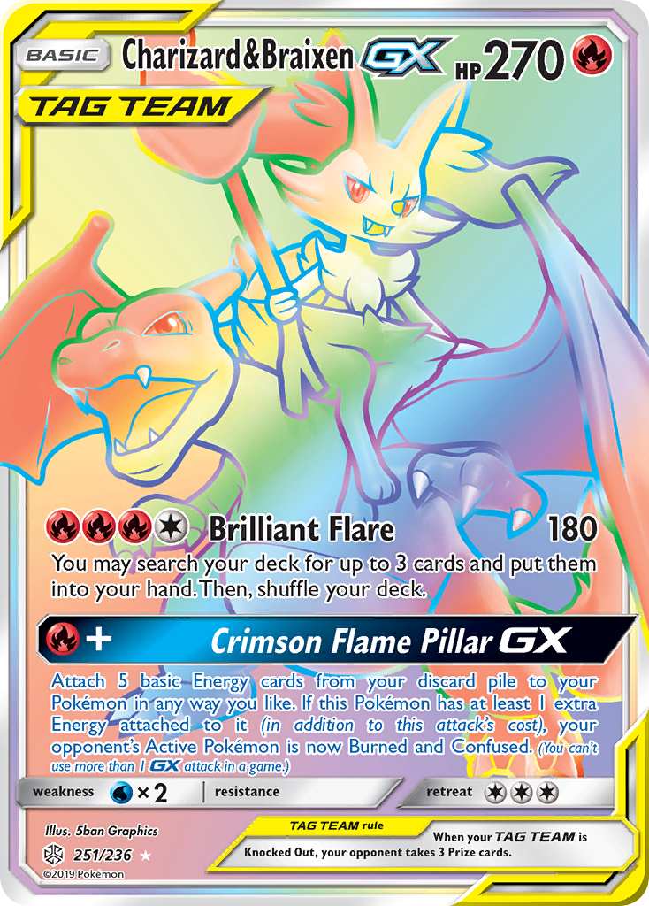 Charizard & Braixen GX (251/236) [Sun & Moon: Cosmic Eclipse] | Good Games Morley