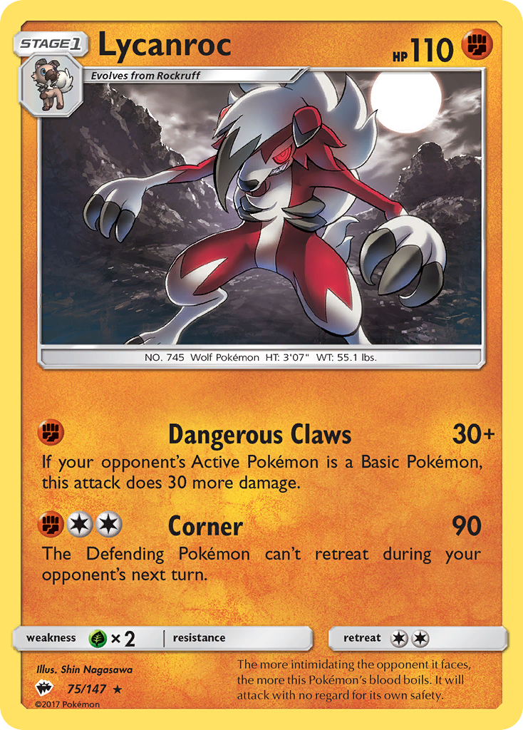 Lycanroc (75/147) [Sun & Moon: Burning Shadows] | Good Games Morley