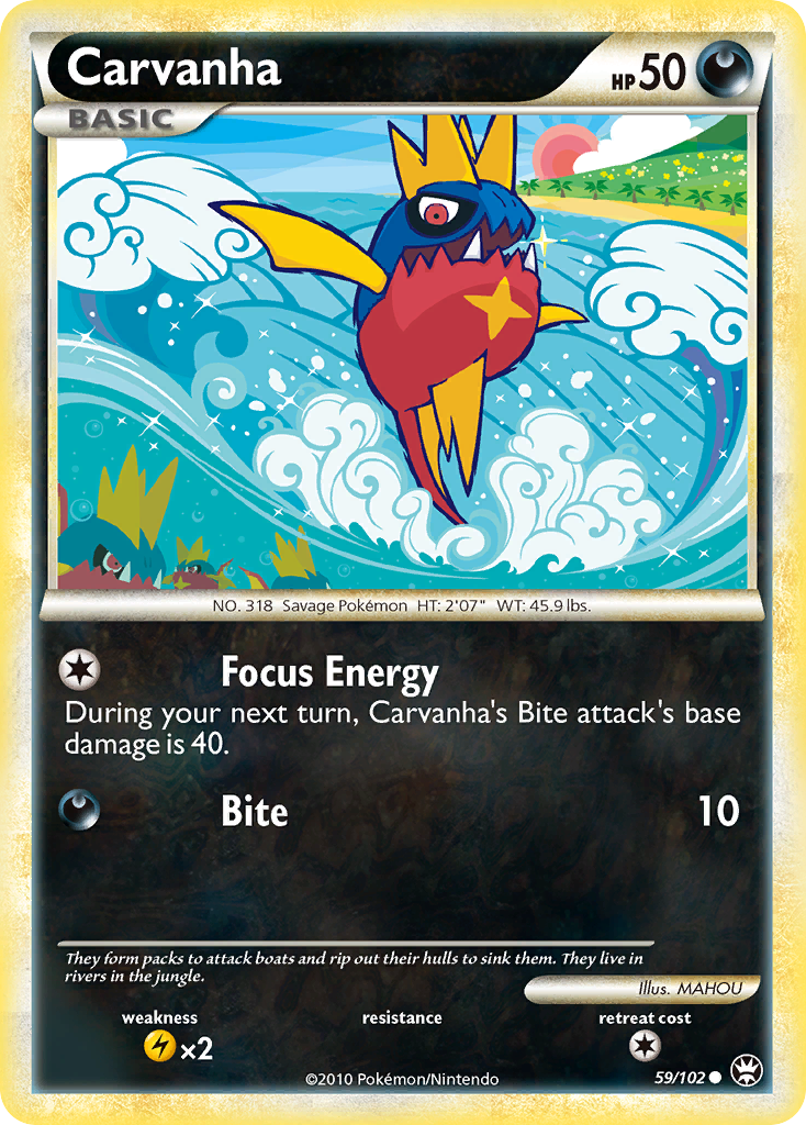 Carvanha (59/102) [HeartGold & SoulSilver: Triumphant] | Good Games Morley