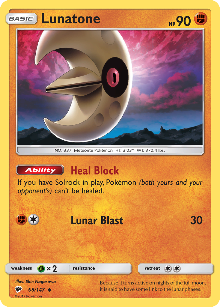 Lunatone (68/147) [Sun & Moon: Burning Shadows] | Good Games Morley