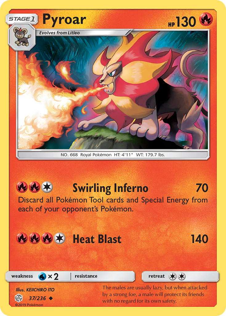 Pyroar (37/236) [Sun & Moon: Cosmic Eclipse] | Good Games Morley