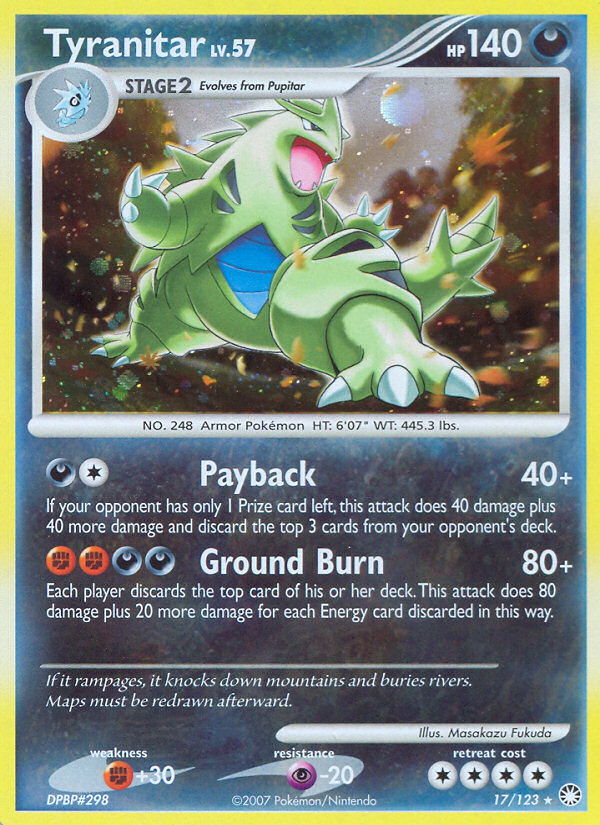 Tyranitar (17/123) [Diamond & Pearl: Mysterious Treasures] | Good Games Morley