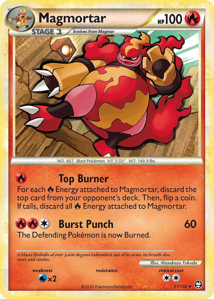 Magmortar (27/102) [HeartGold & SoulSilver: Triumphant] | Good Games Morley