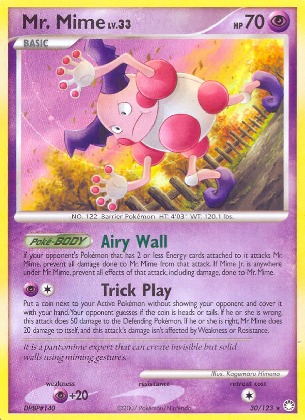 Mr. Mime (30/123) [Diamond & Pearl: Mysterious Treasures] | Good Games Morley