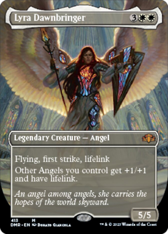 Lyra Dawnbringer (Borderless Alternate Art) [Dominaria Remastered] | Good Games Morley