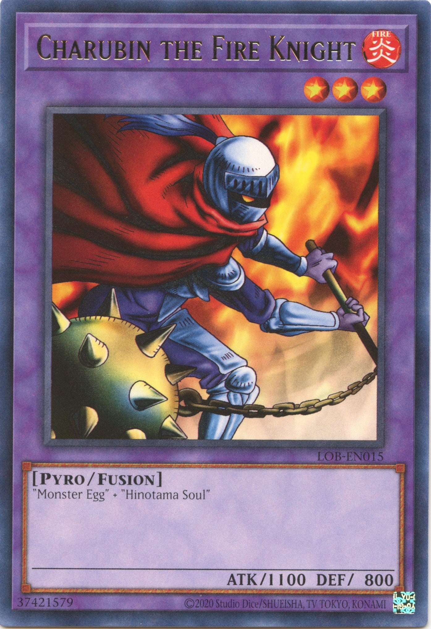 Charubin the Fire Knight (25th Anniversary) [LOB-EN015] Rare | Good Games Morley