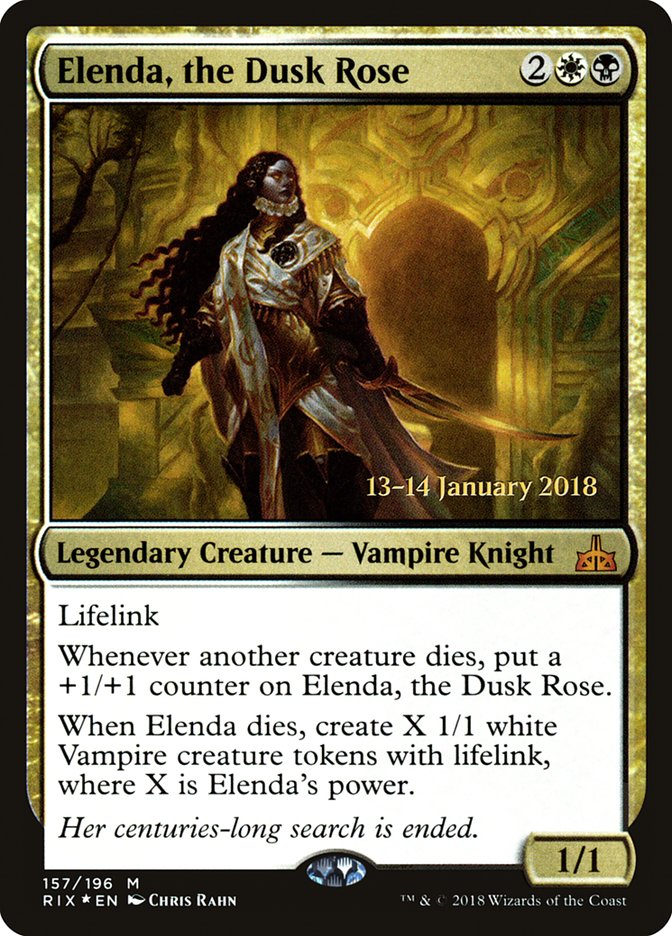 Elenda, the Dusk Rose [Rivals of Ixalan Prerelease Promos] | Good Games Morley
