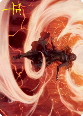 Crackle with Power Art Card (Gold-Stamped Signature) [Strixhaven: School of Mages Art Series] | Good Games Morley