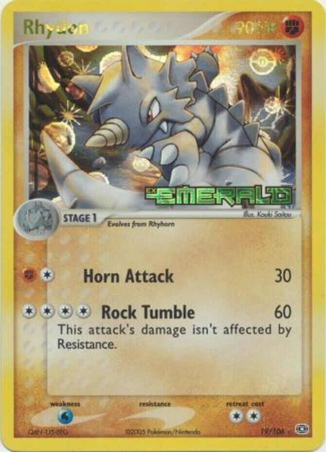 Rhydon (19/106) (Stamped) [EX: Emerald] | Good Games Morley