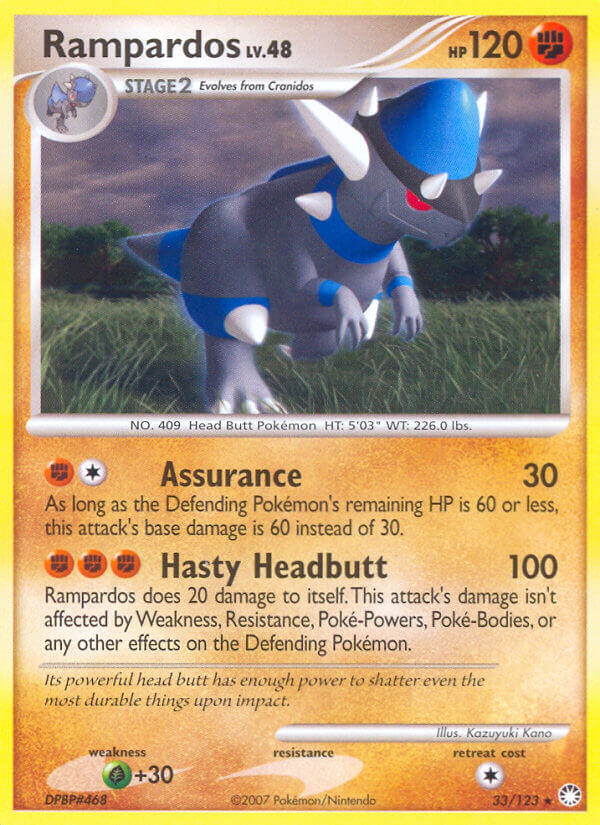 Rampardos (33/123) (Cosmos Holo) (Theme Deck Exclusive) [Diamond & Pearl: Mysterious Treasures] | Good Games Morley