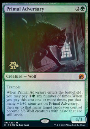 Primal Adversary [Innistrad: Midnight Hunt Prerelease Promos] | Good Games Morley